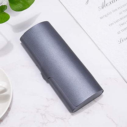 Hifot Aluminium Glasses Case, Slim Reading Glasses Case, Portable Travel Metal Eyeglass Spectacles Protection Hard Shell - color: Blue