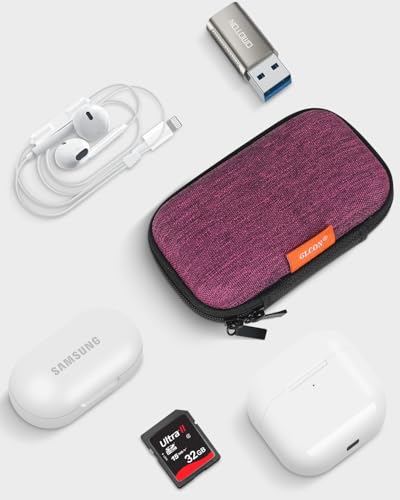 Mini Hard Earbud Case, Grape-Purple Cute Pouch for Samsung JBL Sony - color: Grape-Purple