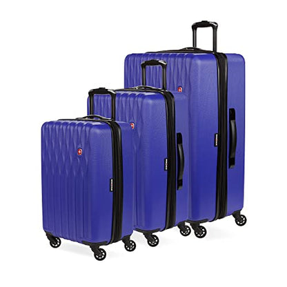 SwissGear 8018 Expandable Luggage Set, 3-Piece Hardside Luggage Set with Spinner Wheels - color: Blue Violet, size: 3-Piece Set (20/24/27)