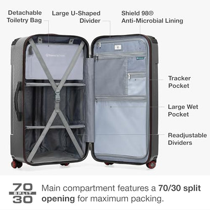 Traveler's Choice Maxporter II Polycarbonate Hardside Trunk with Spinner Wheels, Gray, 31-Inch Large Trunk - color: Gray, size: 31-inch Large Trunk