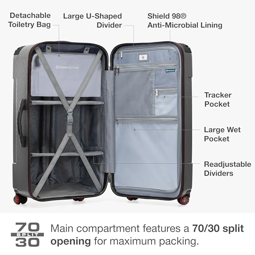 Traveler's Choice Maxporter II Polycarbonate Hardside Trunk with Spinner Wheels, Gray, 31-Inch Large Trunk - color: Gray, size: 31-inch Large Trunk