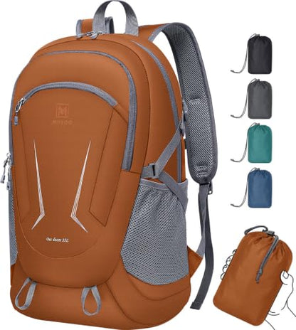 MIYCOO Ultralight Packable Backpack, 35L Waterproof Hiking Daypack | Travel Camping Foldable Daypack, Hiking Back Pack for Men Women, Orange - color: Orange