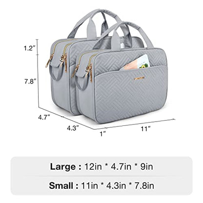 BAGSMART Toiletry Bag for Women, Medium Water-resistant, Grey - color: Grey, size: Medium