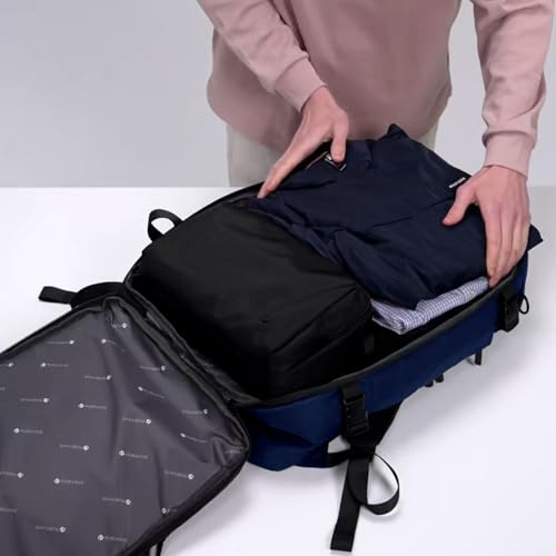 PUREVAVE Laptop Backpack Water Resistant YKK Zippers Travel Study - color: Dark Blue