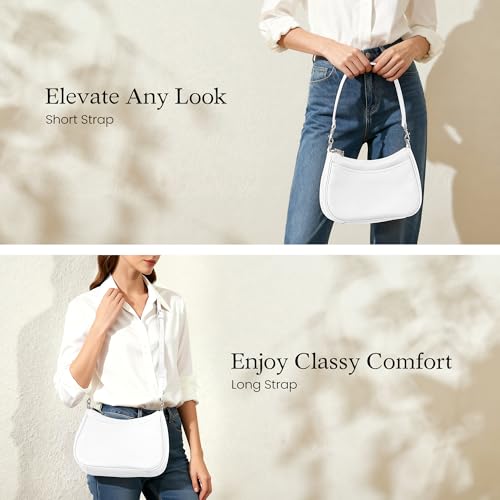 befen Genuine Leather Crossbody Bags for Women, Anti Theft Shoulder Purse - color: White