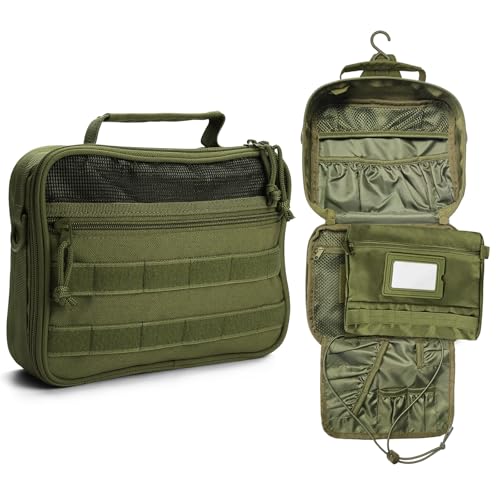 Hanging Toiletry Bag for Men,Travel Toiletry Bag Organizer Dopp Kit - color: Green