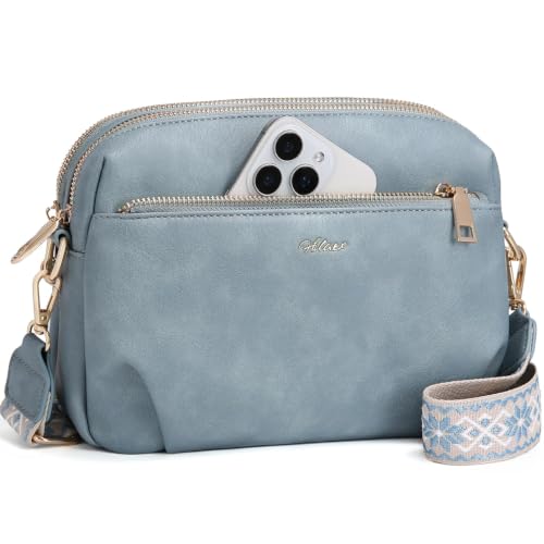 Crossbody Bag for Women Vegan Leather Handbag Purse Anti Theft RFID - color: Light Blue
