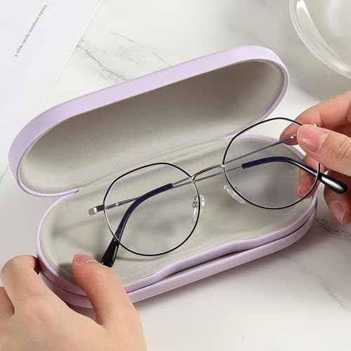 MoKo Double Eyeglass Case,Glasses and contact case 2 in 1 with Mirror - color: Ac-lilac