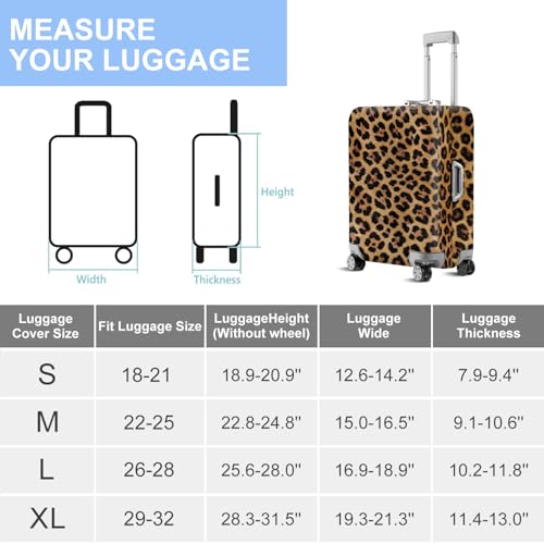 ANNA QUEEN Travel Luggage Cover Suitcase Protector Suitcase Cover Anti-Scratch,Stretchable Bag Cover Washable Durable Polyester - color: Leopard print, size: XL(fits 32-34Inch suitcase)
