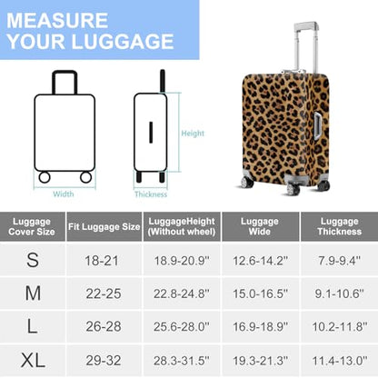 ANNA QUEEN Travel Luggage Cover Suitcase Protector Suitcase Cover Anti-Scratch,Stretchable Bag Cover Washable Durable Polyester - color: Leopard print, size: XL(fits 32-34Inch suitcase)