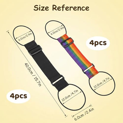 8 PCS Adjustable Luggage Connector Straps, Luggage Straps for Suitcases, Secure Stacking Multiple Bags, Hands-Free Travel Solution for Business and Vacation Trips, Compact Storage Design