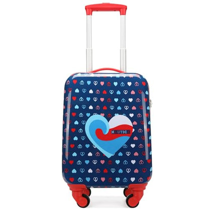 Nautica Kids Luggage - 18" Rolling Hardside Upright Carry-on Suitcase with Spinner Wheels, Peace Print - color: Nautica Peace