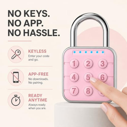 Locker Lock, 6-Digit Keypad Combination Lock for Gym Lockers - color: Pink, size: 1 Pack