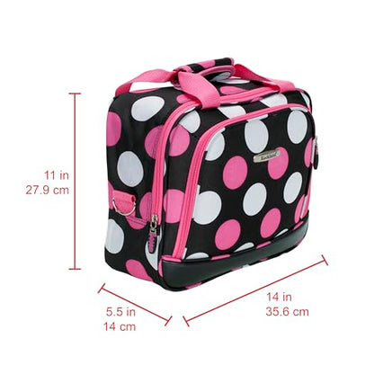 Rockland Fashion Softside 2 Piece Luggage Set, Expandable, (14" Tote/19" Upright), Multi Pink Dot - color: Multi Pink Dot, size: 2 Piece (19"/14" Tote)