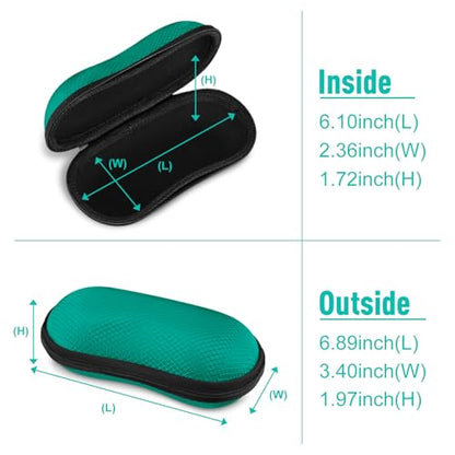 FINTIE Sunglasses Case, Hard EVA Shell Shockproof Sport Glasses Case - color: Green