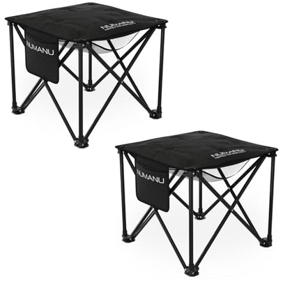 NUMANU Padded Folding Camp Stool for Adults 2-Pack, Footrest, 500 lbs - size: 2PK (2x Seats)