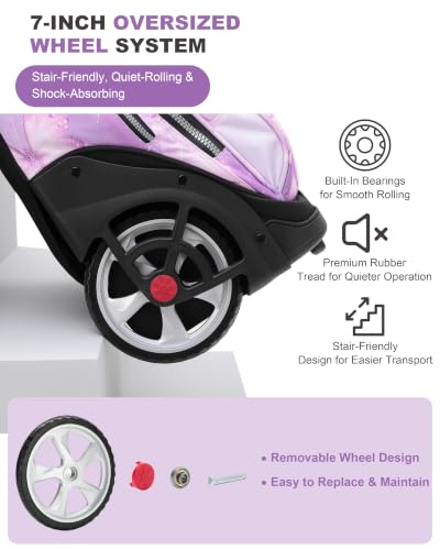 NEW TILAMI 19 Inch Rolling Backpack with Lunch Bag School, Purple Butterfly - color: Butterfly