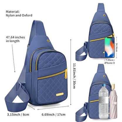 Aisijimo Small Sling Bag For Women Men Casual Crossbody Sling Backpack - color: Blue-8003