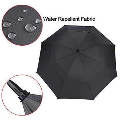 G4Free 47/54/62/68/72 Inch Golf Umbrella Windproof Auto Open Large Umbrella - color: Black, size: 47 inch
