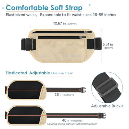 travel inspira RFID Blocking Hidden Money Belt - color: Khaki