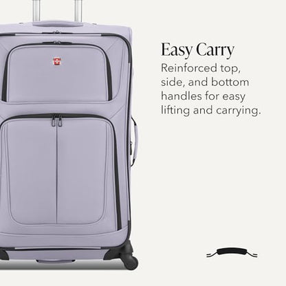 SWISSGEAR Sion Large Checked Spinner Luggage, Softside Expandable, Lightweight Suitcase, Evening Haze, 30-Inch - color: Evening Haze, size: Checked-Large