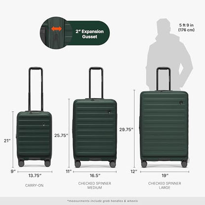 Traveler's Choice Novia Top Opening Expandable Polycarbonate Luggage with Spinner Wheels, Green, 30-Inch Large - color: Green, size: 30-Inch Large