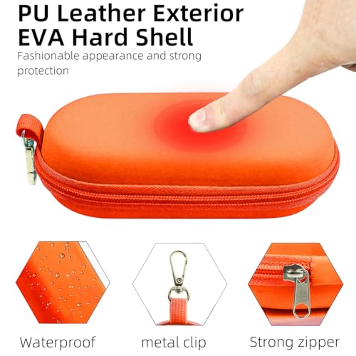 Dual Glasses Case PU Hard Shell Multiple Eyewear Storage Box Shockproof Portable Travel Double Sunglasses Glasses Organizer for Men Women (Orange)