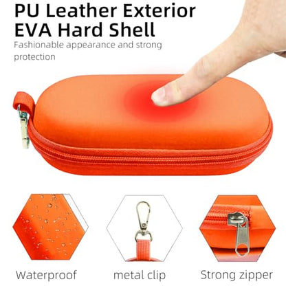 Dual Glasses Case PU Hard Shell Multiple Eyewear Storage Box Shockproof Portable Travel Double Sunglasses Glasses Organizer for Men Women (Orange)