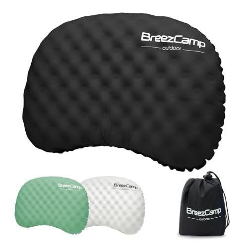 Ultralight Inflatable Camping Pillow with Soft Cover, Compact Compressible Portable Travel Air Pillow, Blow Up Camp Pillows for Outdoor Camp Sport Hiking Backpacking Travel Essential Black - color: Black2