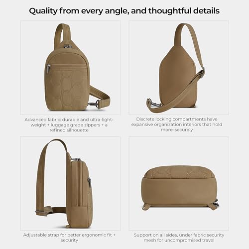 Travelon Anti-Theft Runways Small Sling - color: Latte