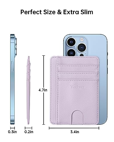 Teskyer Slim Minimalist Wallet for Men, RFID Front Pocket Card Holder - color: Lichee Lilac