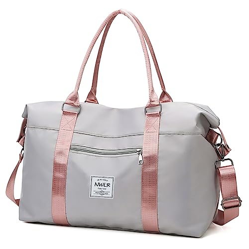 NWLR Travel Duffle Bag Weekender Overnight Carry on Bag for Women - color: D-Grey