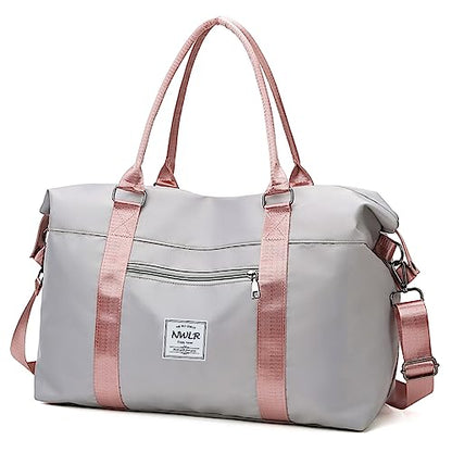 NWLR Travel Duffle Bag Weekender Overnight Carry on Bag for Women - color: D-Grey