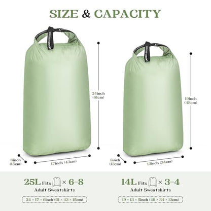 2-Pack Waterproof Travel Laundry Bags - color: Green