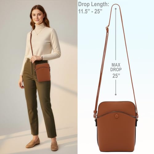 Solene Small Crossbody Bag with Gold Hardware, Mini Shoulder Purse with Adjustable Strap - color: Tan