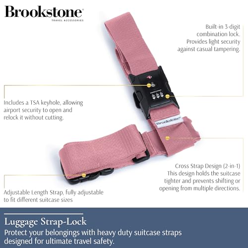 Brookstone Luggage Strap 2-in-1 TSA-Approved Expandable Strap - color: Lilac Ice, size: One Size