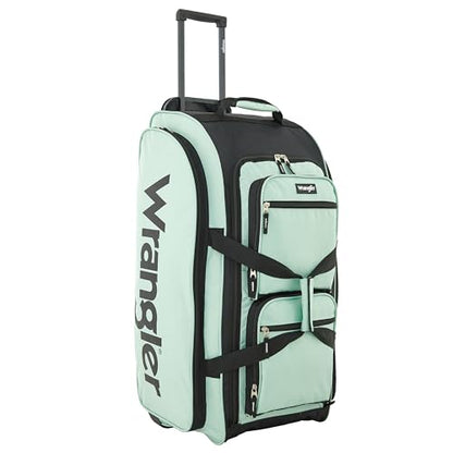 Wrangler Wesley Rolling Duffel Bag, Seaform, Large 30-Inch - color: Seaform