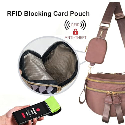 Security Carry Bum Bag CCW Fanny Pack with RFID Pouch (Caramel) - color: Caramel