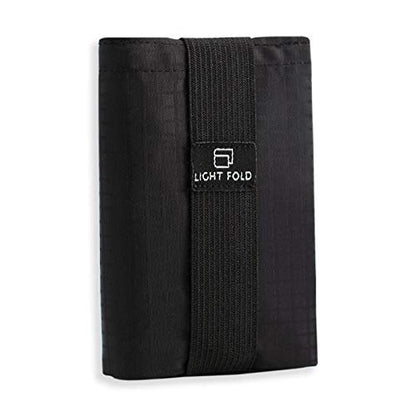 LIGHT FOLD Trifold Nylon Slim Wallet for Men, RFID Blocking Front Pocket - color: Black