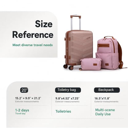 CONCEPTEN Expandable Carry on Luggage 3 Piece Suitcases with Spinner Wheels - color: Champagne Gold, size: 3 Piece