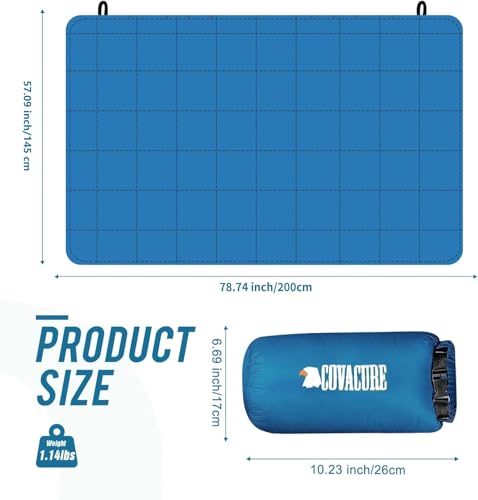 COVACURE Camping Blanket, Packable Down Alternative Outdoor Blanket 57X78'' - color: Blue