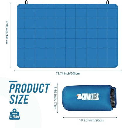 COVACURE Camping Blanket, Packable Down Alternative Outdoor Blanket 57X78'' - color: Blue