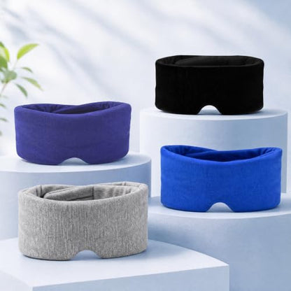 Cotton Sleep Eye Mask for Men and Women, 100% Blocking Light Sleeping Mask - color: Blue
