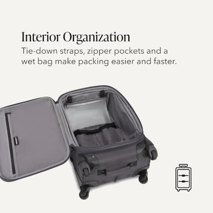 SwissGear Sion Softside Expandable Spinner Luggage Durable Lightweight Travel Suitcase, Dark Grey, 2-Piece Set (Carry-On/Backpack) - color: Dark Grey, size: 2-Piece Set (Carry-On/Backpack)