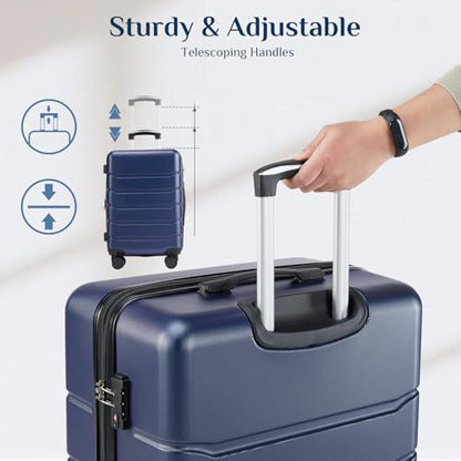 OLIXIS 28 Inch Luggage, Hardside Checked Suitcase with Spinner Wheels, Lightweight ABS Hard Shell Travel Luggage, TSA Approved Lock, Expandable Large Suitcase for Business & Travel–Blue - color: Blue, size: 28 IN