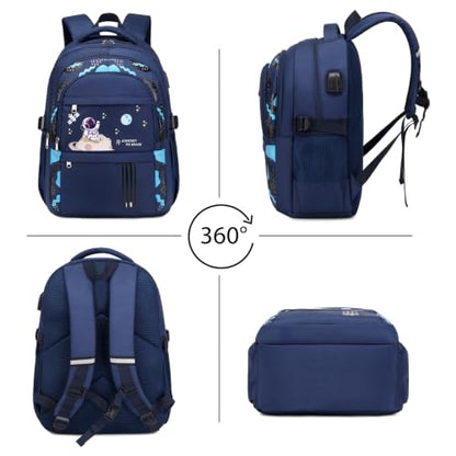 ACESAK Astronaut Backpack for Boys - Boy Backpack Schoolbag with Lunch Bag - color: Blue