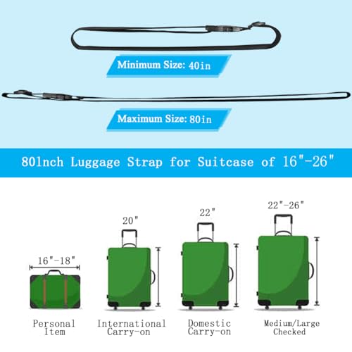 80In Luggage Straps for Suitcase Travel Belt Accessories, 2 Pack Purple - color: 4Pcs Purple