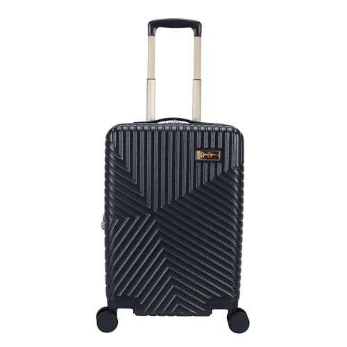 Jessica Simpson Abilene 2-Piece Set (20" & 28") Expandable 8-Wheel Spinner Large Checked Luggage Suitcase, Blue Nights - color: Blue Nights, size: 2-Piece Set