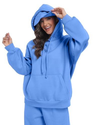 SeSe Code Travel Hoodie with Eye Mask Sleep Unisex Oversized Sweatshirt for Airplane, Road Trip Naps Fleece Couples Hoodies - color: Blue, size: Medium