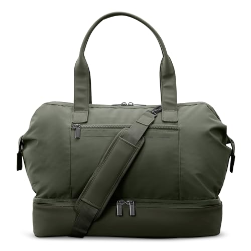 Samsonite Better Than Basics Weekender Duffle – Drop Bottom Travel Bag with 14” Laptop Compartment, SmartSleeve™ Trolley Strap, Adjustable Shoulder Strap, Durable RPET Lining, OLIVE - color: Olive